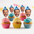 Personalised Photo Face Cutout Faces Cupcake Toppers Custom Cake Topper 30th Birthday Party