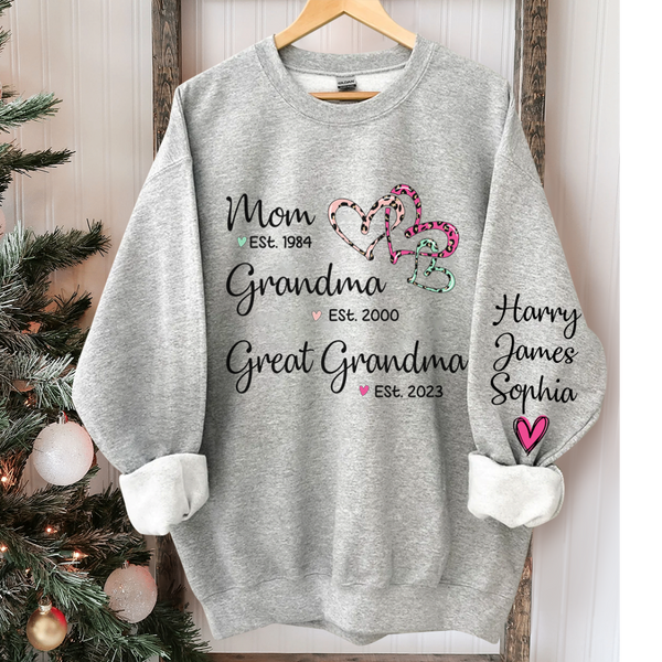 Mom Est Grandma Est Great Grandma CTH01 Sweatshirt