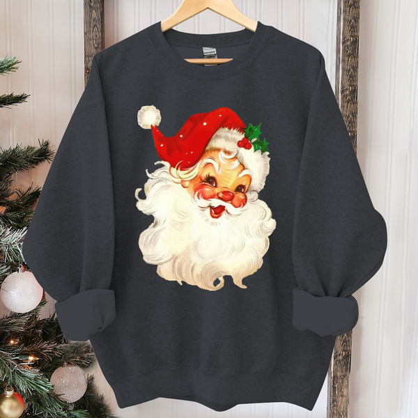 Retro Santa Sweatshirt Vintage Santa Sweatshirt Retro Christmas Sant