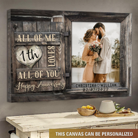 1 Year Anniversary Gift For Wife, Custom Couple Photo, Together We Built A Life Canvas Wall Art for Living Room