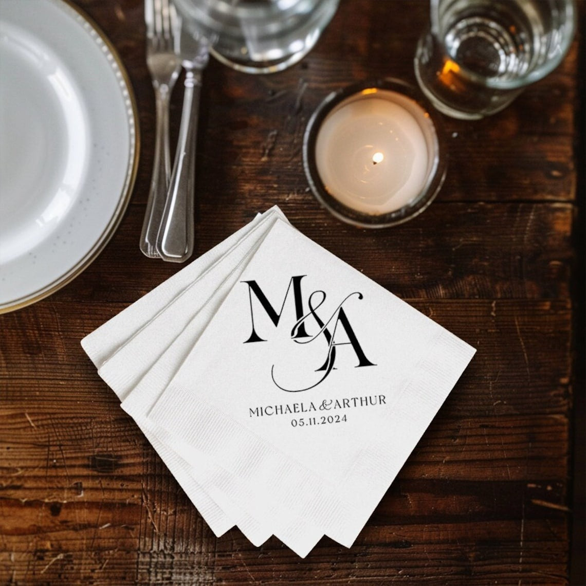 Popular cocktail napkins, reception napkins, wedding napkins