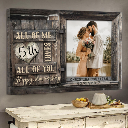  5th Wedding Anniversary Wall Plaque Gifts for Couple