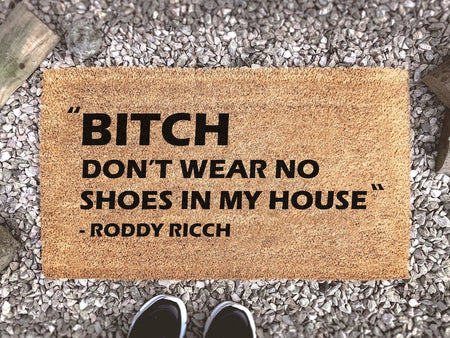 Don't Wear Shoes In My House Welcome Mat – iCustomLabel